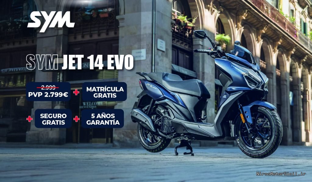 موتور سیکلت SYM Jet 14 Evo در خیابان شهری