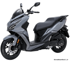 موتور سیکلت مدرن و خاکستری با طراحی اسپرت