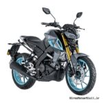 موتور سیکلت اسپرت با طراحی مدرن و رنگ‌های آبی و مشکی